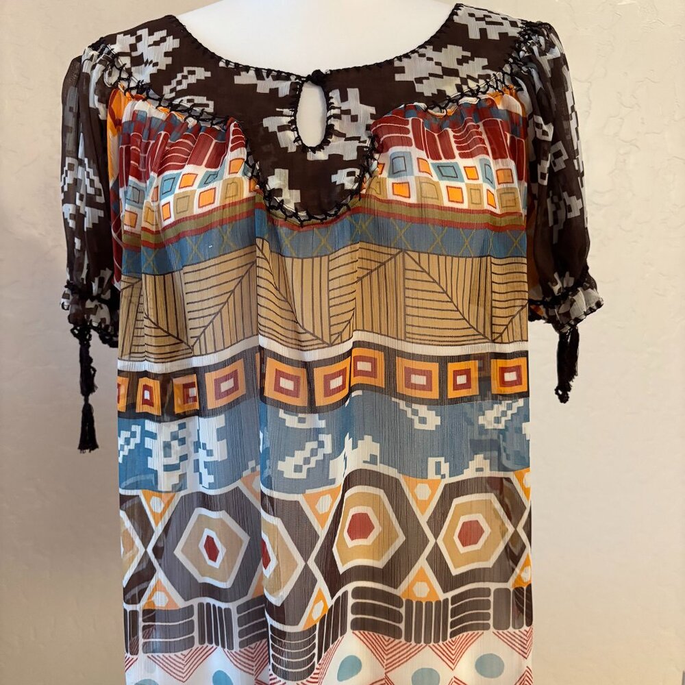 ECI-New York. Vintage. Peasant Blouse – Multi-colors